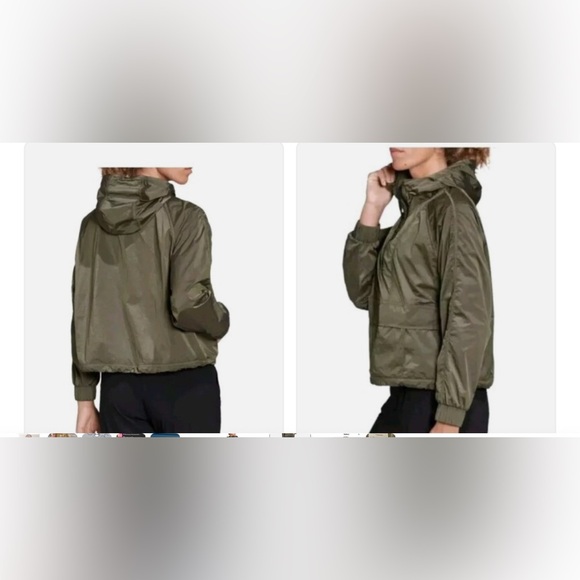 NWOT Adidas “wind rdy” hooded windbreaker legacy green size tagged xs fits small - Picture 3 of 16